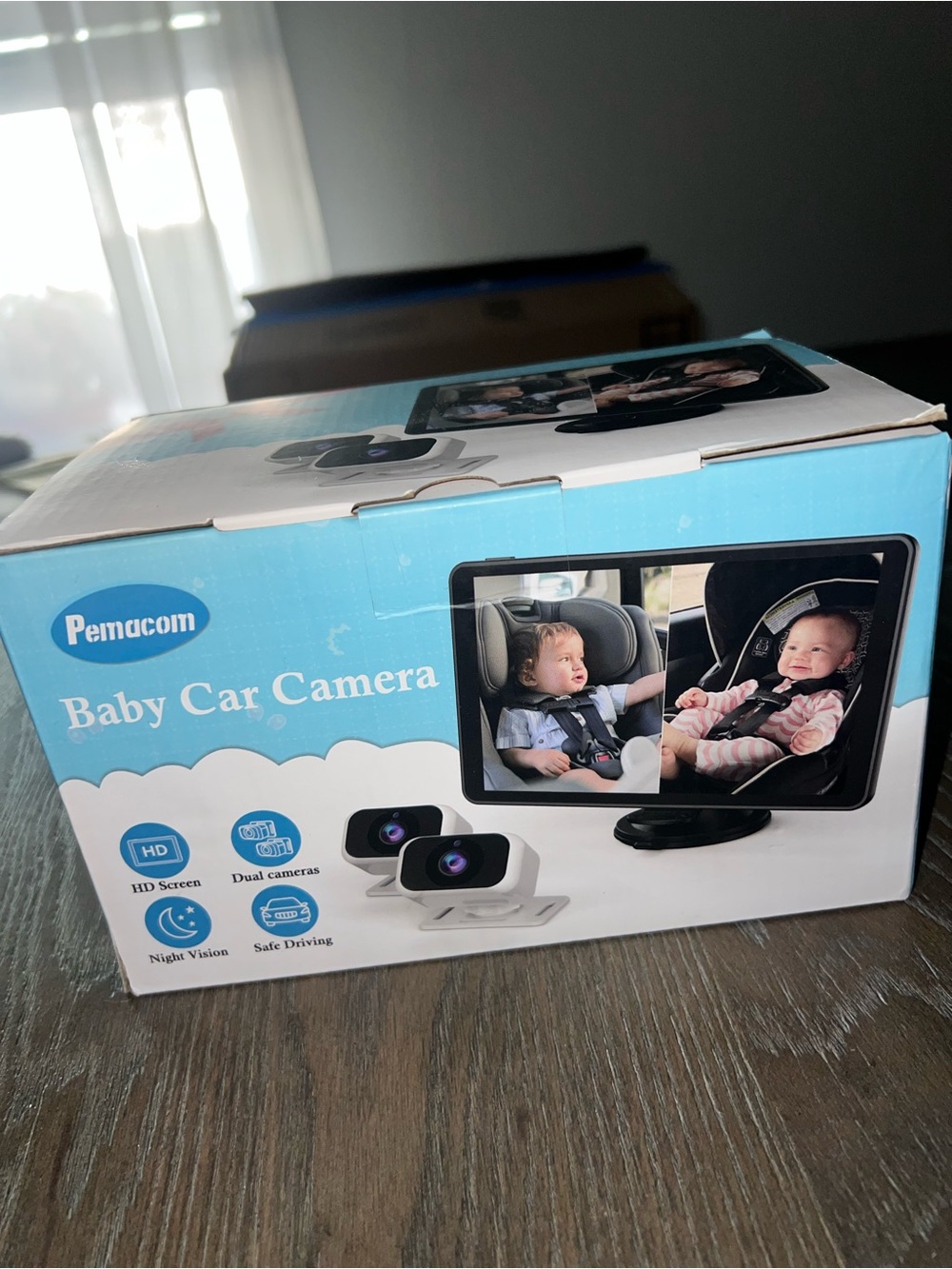 Baby Car Camera with Dual Cameras - White